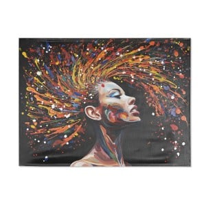 Painting Home ESPRIT Black Canvas MDF Wood Lady Modern 120 x 4 x 90 cm (2 Units)