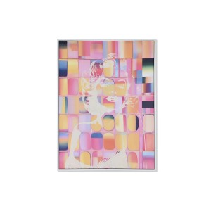 Painting Home ESPRIT Yellow Blue White Pink polystyrene Canvas Modern 94 x 4 x 123,5 cm (2 Units)