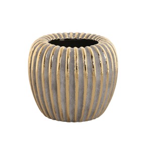 Vase Home ESPRIT Gold Steingut Moderne 19 x 19 x 16 cm