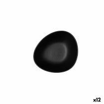 Schüssel Bidasoa Fosil Schwarz aus Keramik Oval 14 x 12,4 x 4,8 cm (12 Stück)