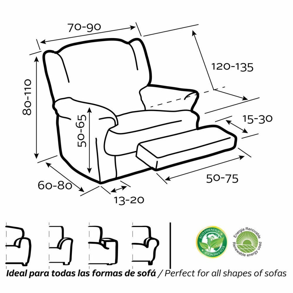 Housse de fauteuil avec pieds séparés Sofaskins NIAGARA