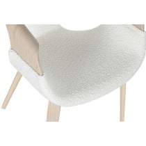 Chaise de Salle à Manger Home ESPRIT Blanc Polyester Bois 55,5 x 67,5 x 80,5 cm