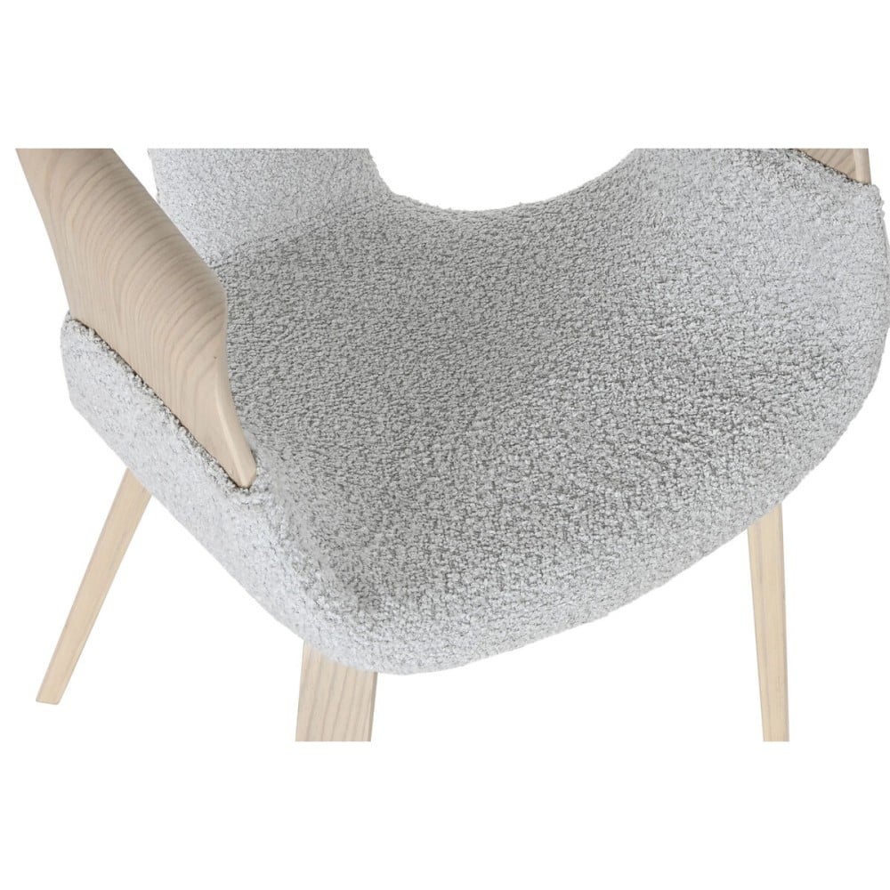 Chaise de Salle à Manger Home ESPRIT Gris Polyester Bois 55,5 x 67,5 x 80,5 cm