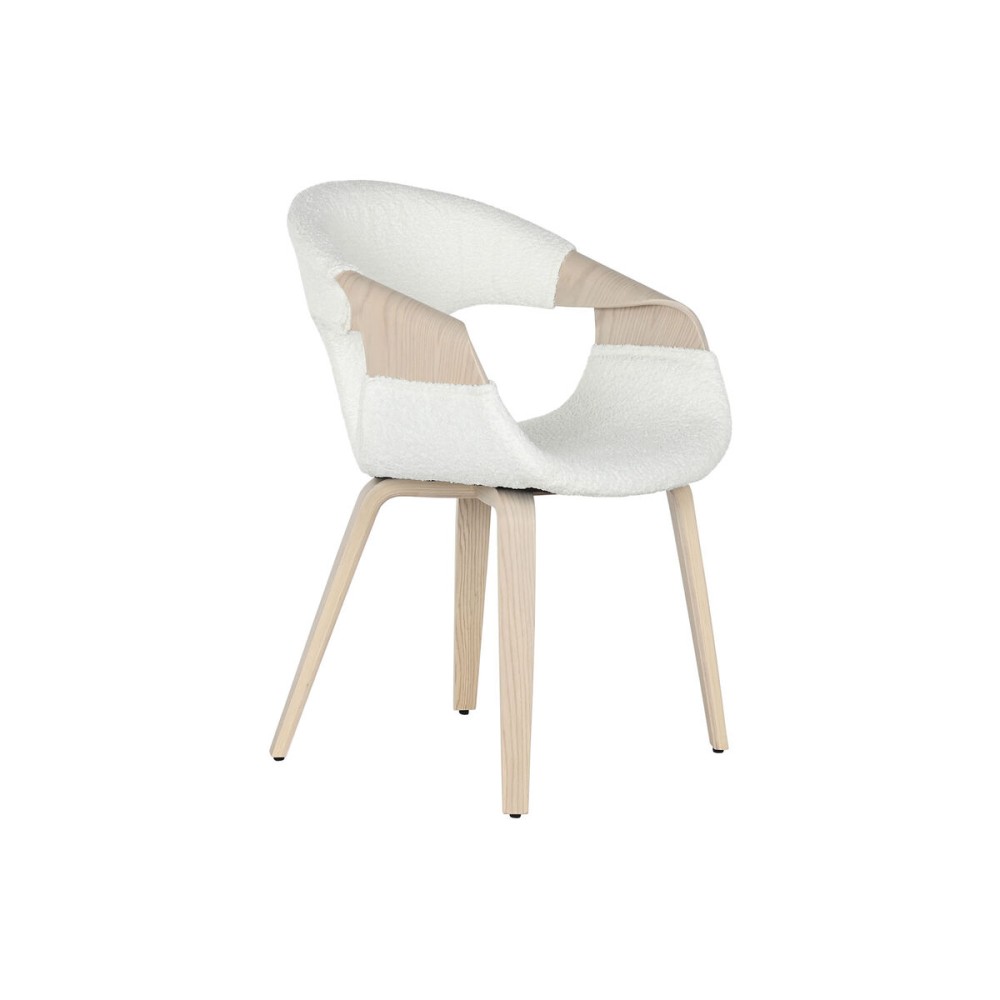 Dining Chair Home ESPRIT White Polyester Wood 55,5 x 67,5 x 80,5 cm