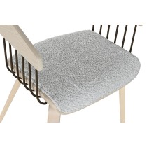 Chaise de Salle à Manger Home ESPRIT Gris Polyester Bois 51 x 55 x 76,5 cm