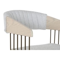 Chaise de Salle à Manger Home ESPRIT Gris Polyester Bois 51 x 55 x 76,5 cm