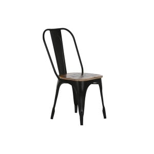 Chaise de Salle à Manger Home ESPRIT Noir Brun foncé Bois Métal 48 x 55 x 92 cm