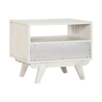 Nachttisch Home ESPRIT Weiß Rattan Mango-Holz 55 x 35 x 45 cm