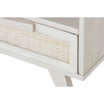 Table de Nuit Home ESPRIT Blanc Rotin Bois de manguier 55 x 35 x 45 cm