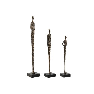 Decorative Figure Home ESPRIT Black Dark grey Modern Persons 11,5 x 11,5 x 70 cm