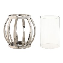 Candleholder Home ESPRIT Silver Crystal Steel 14 x 14 x 14 cm