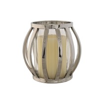 Kerzenschale Home ESPRIT Silberfarben Kristall Stahl 14 x 14 x 14 cm