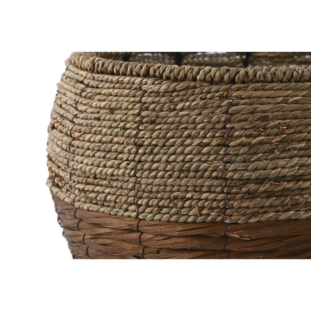 Set de pots de fleurs Home ESPRIT Naturel Métal Fibre Tropical 32 x 32 x 23 cm