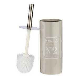 Toilet Brush Berilo Natural Grey Metal Ceramic 10 x 31,5 x 10 cm