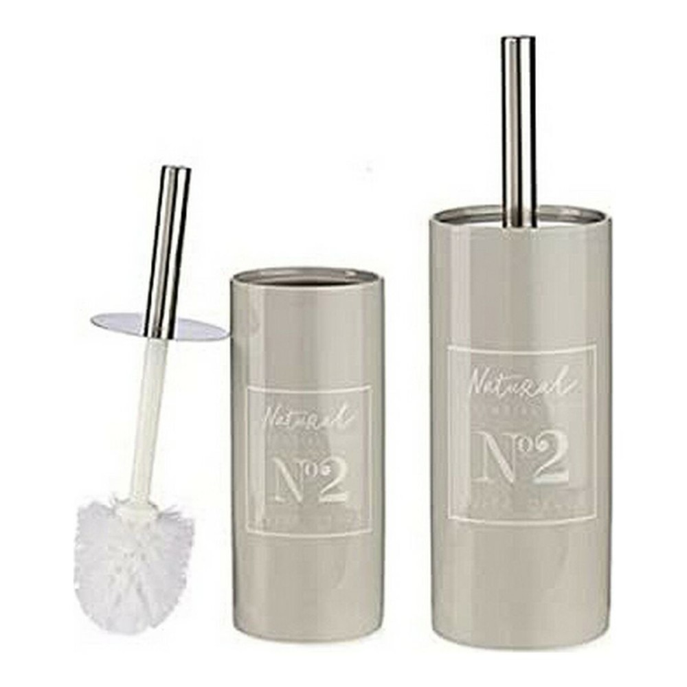 Toilet Brush Berilo Natural Grey Metal Ceramic 10 x 31,5 x 10 cm