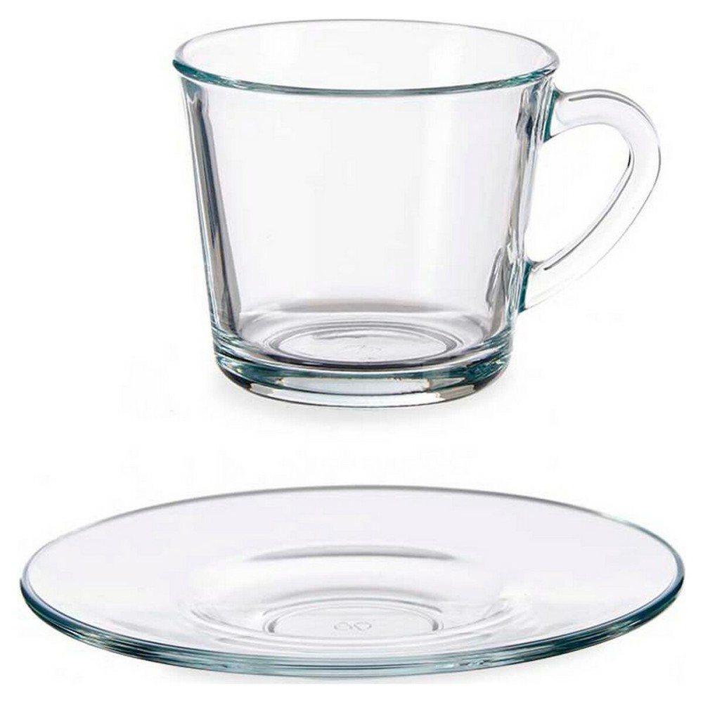 6 Piece Coffee Cup Set Pasabahce Basic Transparent Glass 190 ml