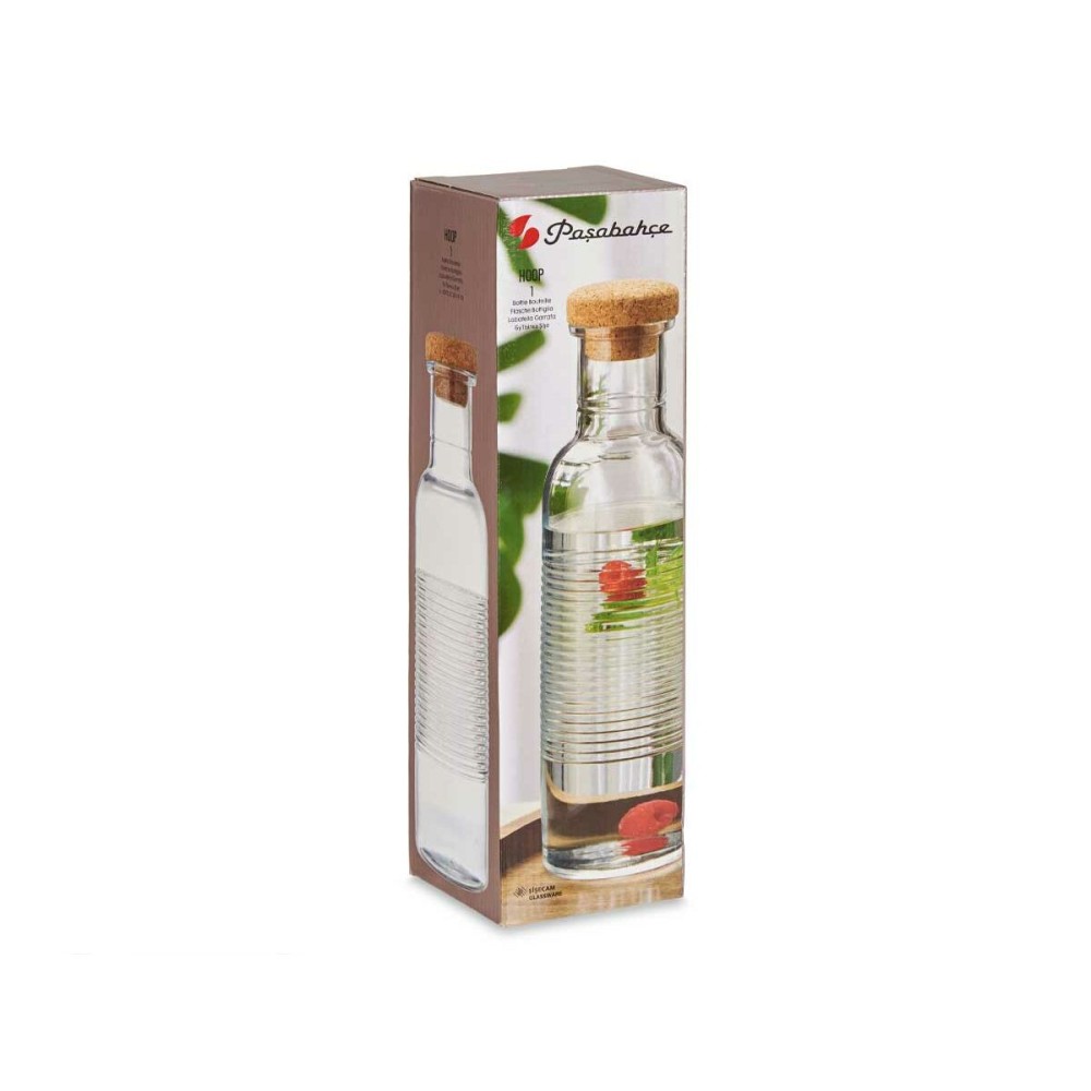 Bouteille Pasabahce Hoop Transparent Naturel Liège verre 1,07 L