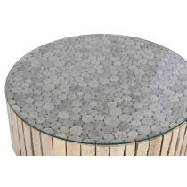 Table Basse Home ESPRIT Naturel Verre Bois d'eucalyptus 90 x 90 x 30 cm