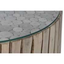 Centre Table Home ESPRIT Natural Crystal Eucalyptus wood 90 x 90 x 30 cm