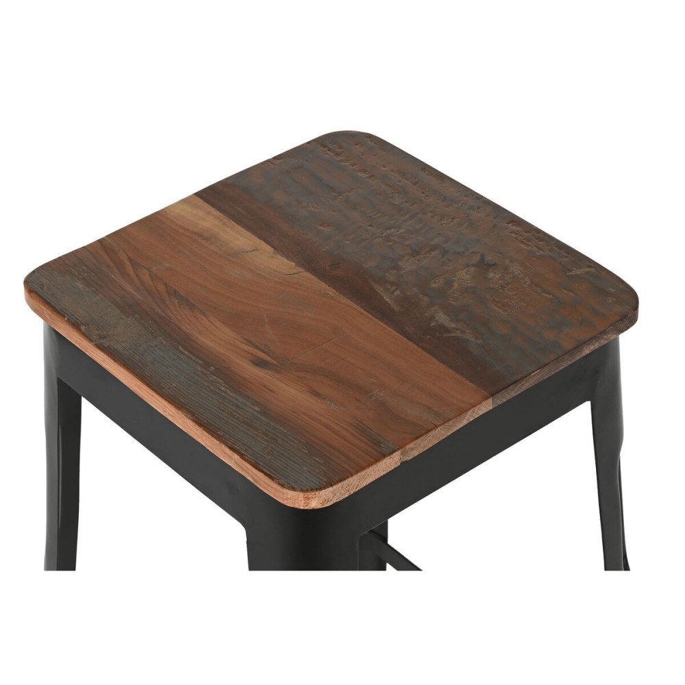 Stool Home ESPRIT Brown Black Wood Metal 34 x 33 x 77 cm