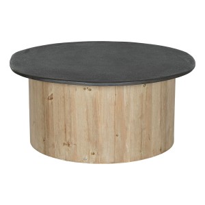 Centre Table Home ESPRIT Natural Dark brown Fir 90 x 90 x 40 cm