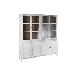 Présentoir Home ESPRIT Blanc Verre Bois de manguier 200 x 45 x 230 cm