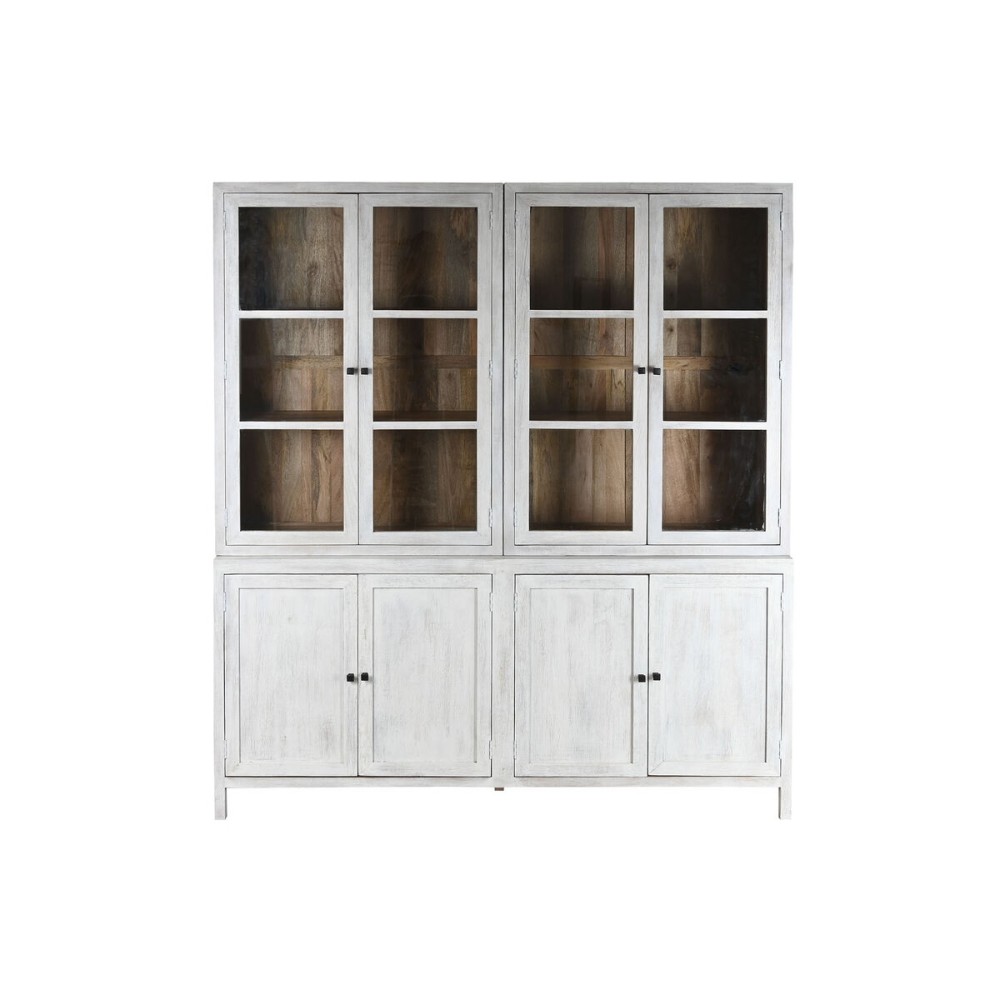 Présentoir Home ESPRIT Blanc Verre Bois de manguier 200 x 45 x 230 cm