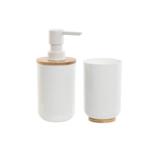 Bath Set Home ESPRIT White Natural Bamboo polystyrene 7 x 7 x 16 cm