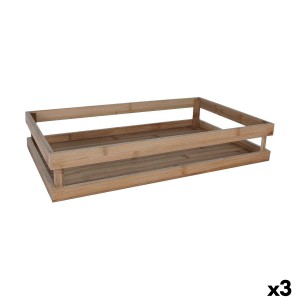 Boîte de rangement Inde Bambou 53 x 32,5 x 10 cm (3 Unités)