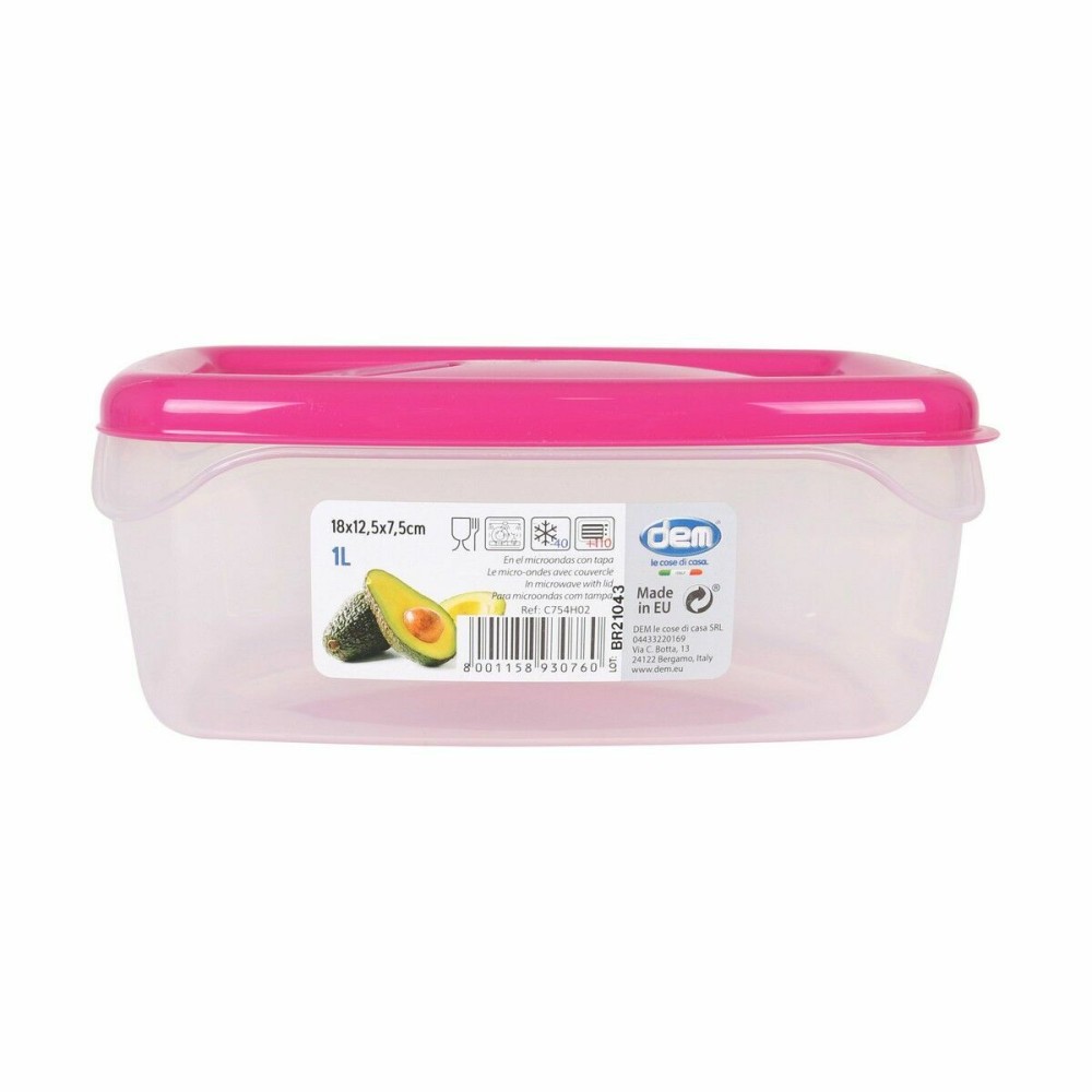 Hermetic Lunch Box Dem Rectangular 18 x 12,5 x 7,5 cm (24 Units)