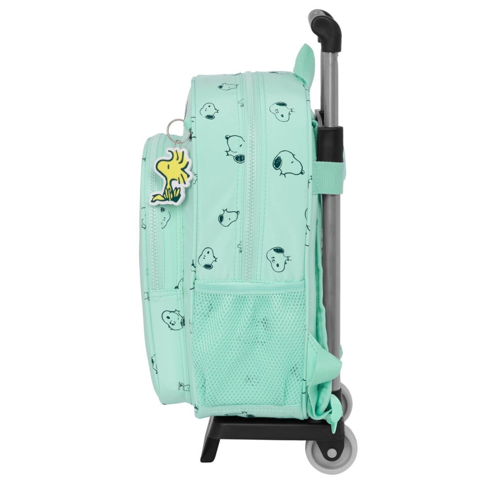 School Rucksack with Wheels Snoopy Groovy Green 26 x 34 x 11 cm