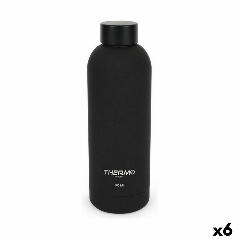 Thermosflasche ThermoSport Soft Touch Schwarz 500 ml (6 Stück)