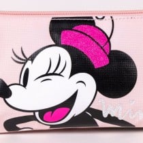 Dreifaches Mehrzweck-Etui Minnie Mouse 22,5 x 2 x 11,5 cm Rosa