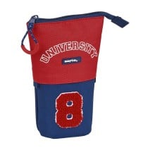 Pencil Holder Case Safta University Red Navy Blue (8 x 19 x 6 cm)