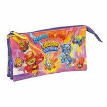 Dreifaches Mehrzweck-Etui SuperThings Guardians of Kazoom Lila Gelb (22 x 12 x 3 cm)