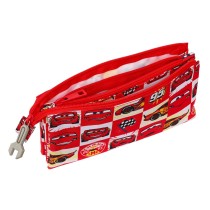 Dreifaches Mehrzweck-Etui Cars Let's race Rot Weiß (22 x 12 x 3 cm)