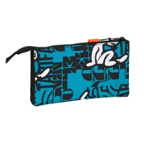 Trousse Fourre-Tout Triple El Niño Ocean Noir Bleu (22 x 12 x 3 cm)