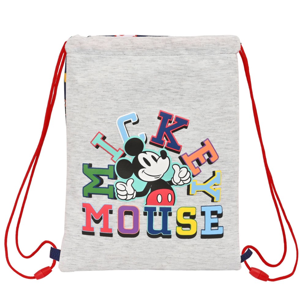 Rucksacktasche mit Bändern Mickey Mouse Clubhouse Only one Marineblau 26 x 34 x 1 cm