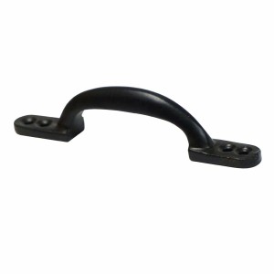 Door handle EDM 85612 Black Steel 155 mm