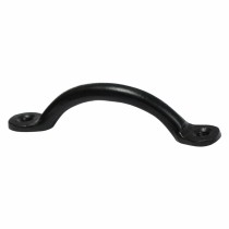 Door handle EDM 85608 Black Steel 125 mm