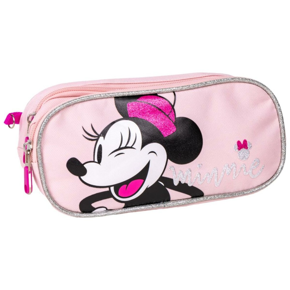 Zweifaches Mehrzweck-Etui Minnie Mouse Rosa 22,5 x 8 x 10 cm