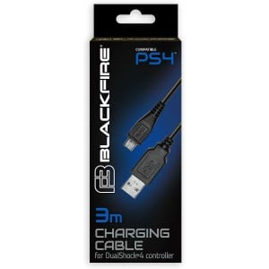 Câble USB vers micro USB Blackfire PS4 Noir