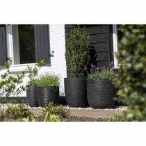 Cache-pot Capi Europe Nature Rib Noir Plastique