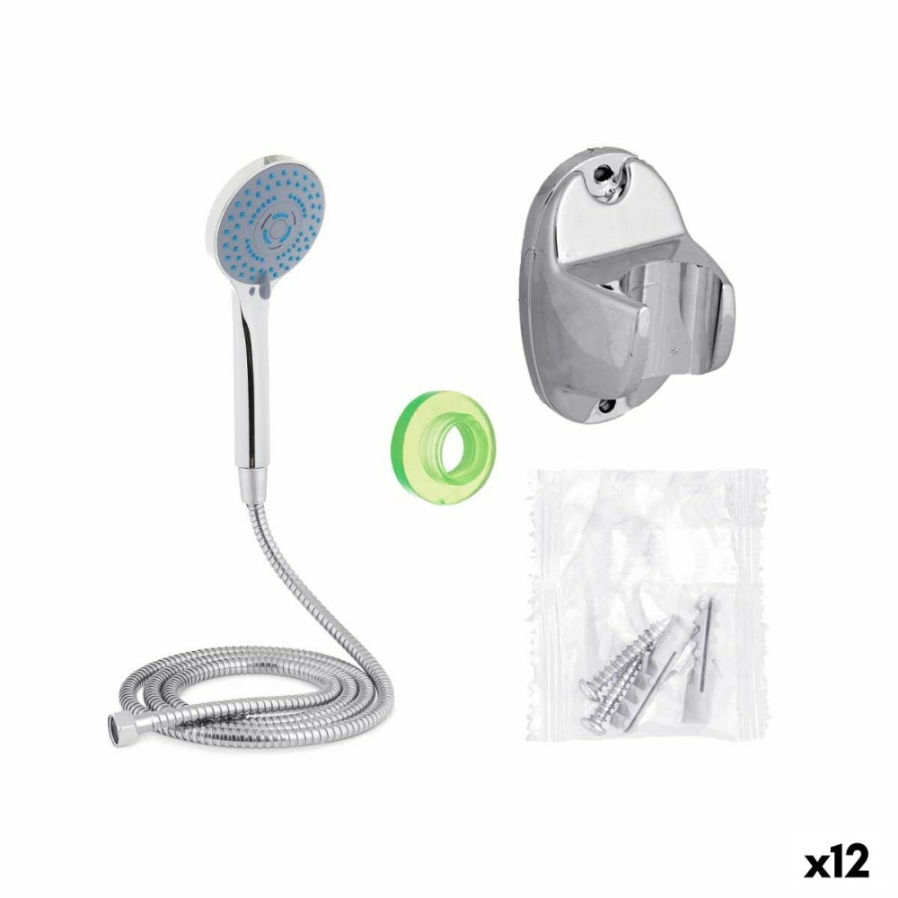 A shower head with a hose to direct the flow Berilo 172 Silver Metal 2 m (12 Units)