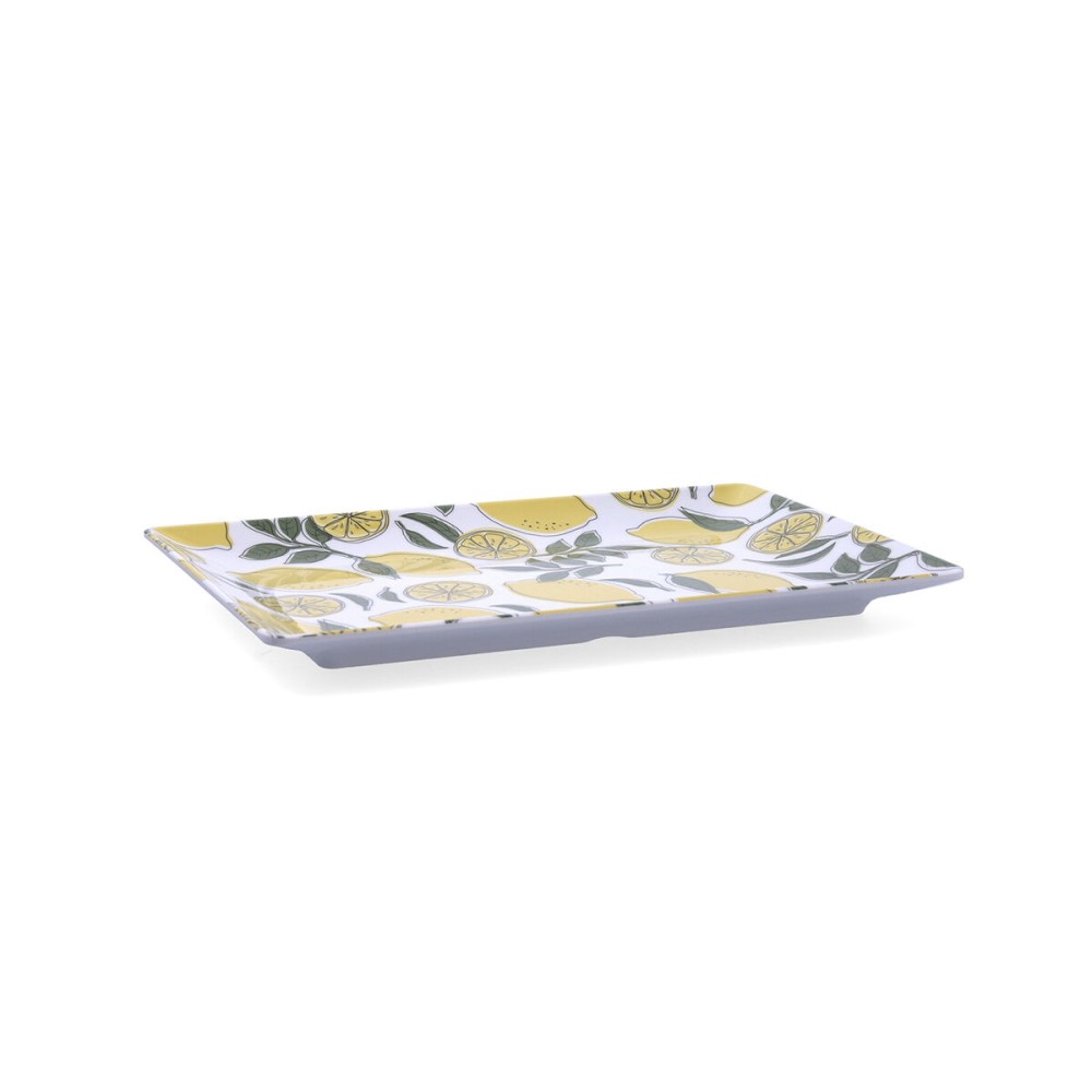 Snack tray Quid Sicilia Multicolour Bioplastic Lemon 30 x 20 x 2 cm (12 Units)