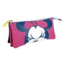 Trousse Fourre-Tout Triple Minnie Mouse Rose 22 x 12 x 2 cm