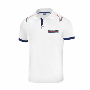 Short Sleeve Polo Shirt Sparco Martini-R White XXL size