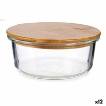 Runde Lunchbox mit Deckel Vivalto LHB-HR-620F Bambus 15 x 6,5 x 15 cm (12 Stück)