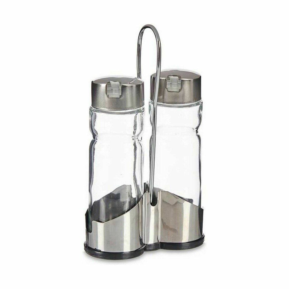 Oil and Vinegar Set Vivalto QPK-10202 Transparent Metal 5,5 x 20,2 x 11,5 cm (12 Units)