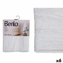 Serviette de toilette Berilo 89677 Blanc 80 % coton 20 % Polyester 50 x 90 cm (6 Unités)